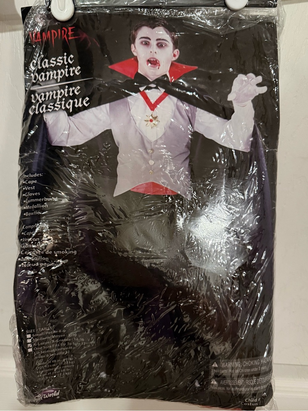 Classic Vampire Kids Costume - Black & Red